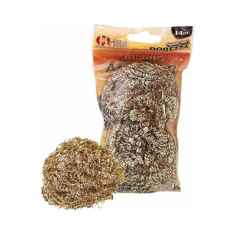 SPUGNE DORETTA ACCIAIO E RAME 14GR 2PZ EAN 8000061041945 INGROSSO SPUGNETTE PULIZIA