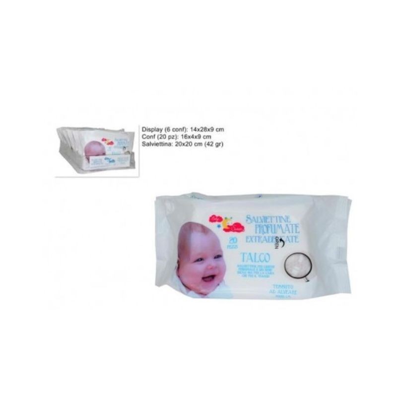 SALVIETTE DETERGENTI 20PZ 42GR TALCO EAN 8034048547663 INGROSSO DETERGENTI E SALVIETTE