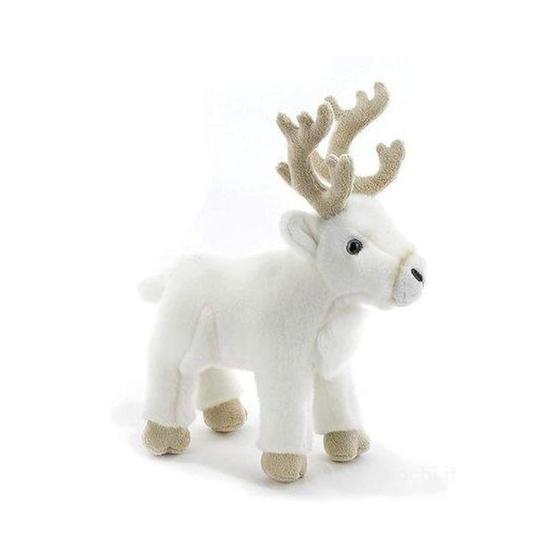 RANGIE RENNA BIANCA - L. 30 CM. EAN 8029956159633 INGROSSO PELUCHE MORBIDOSI