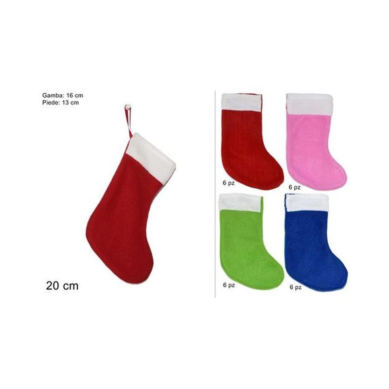 CALZA BEFANA TINTA UNITA 3 COL. 20CM EAN 8033113409769 INGROSSO BEFANA