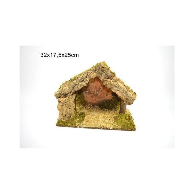CAPANNA VUOTA C/MUSCHIO 32X17.5X25CM EAN 8033113472411 INGROSSO CAPANNE NATALIZIE
