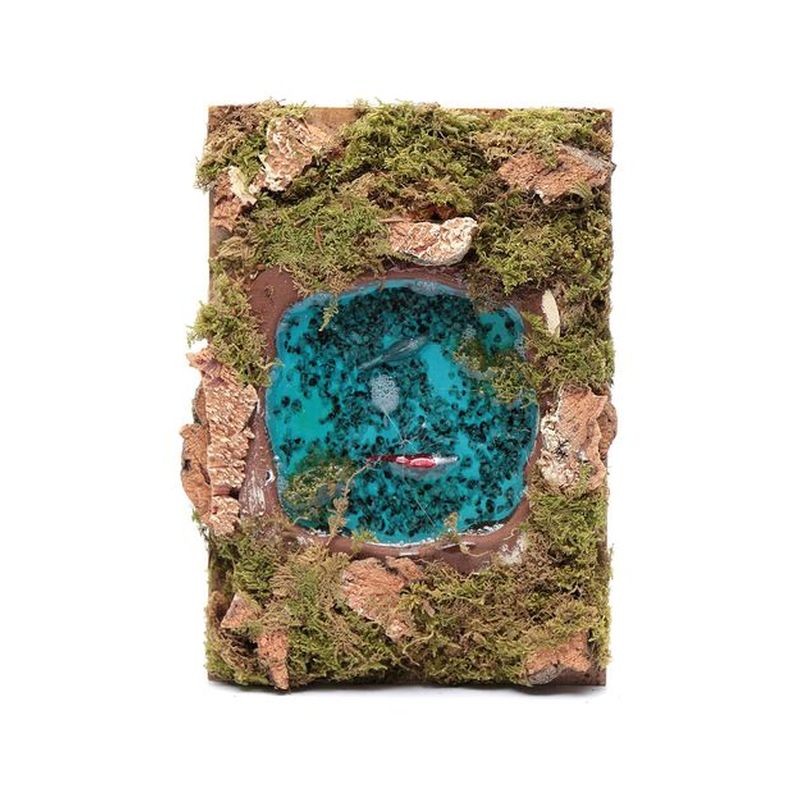 LAGO CM. 20X14X3,5 CON EFF.ACQUA E PESCI EAN 8018623107381 INGROSSO ACCESSORI PER IL PRESEPE