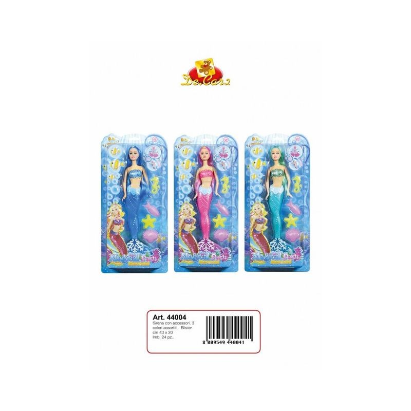 SIRENA 3 COLORI CON ACC. 43X20 BLISTER EAN  INGROSSO BAMBOLE ECONOMICHE