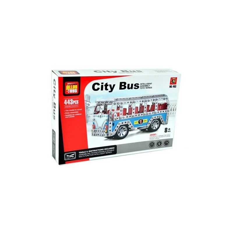 COSTRUZIONI IN METALLO CITY BUS 443PZ +8 EAN 8010362435886 INGROSSO GIOCHI COSTRUZIONI ECONOMICI