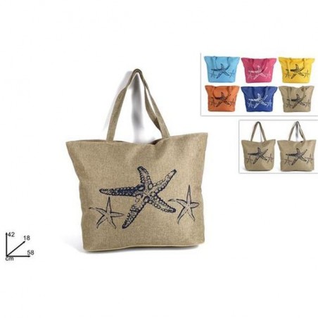 INGROSSO BORSA MARE JUTA STELLE