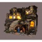 PRESEPE CM. 28X15X20 CON NATIVIT CM.6 E LUCI EAN 8018623824387 INGROSSO ACCESSORI PER IL PRESEPE
