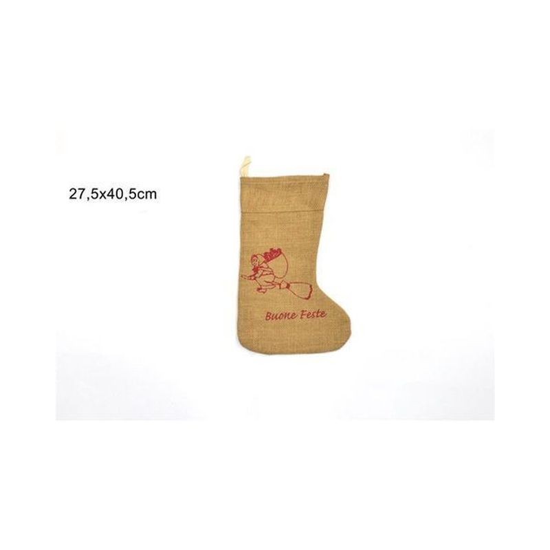 CALZA BEFANA JUTA 40.5*27.5CM ART. 6140- WITCH EAN 8033113516733 INGROSSO BEFANA