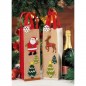 BORSINA P/BOTTIGLIA IN JUTA NATALIZIA 11X11X41CM EAN 8021785395626 INGROSSO SACCHETTI E SHOPPER NATALIZI