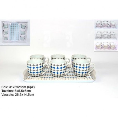 INGROSSO TAZZINE SET 6PZ C/VASSO