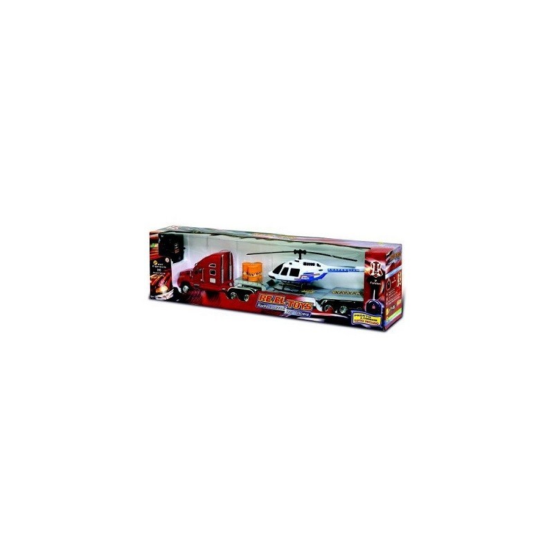 CAMION CON ELICOTTERO R/C 7F C/PILE 60CM EAN 8001059018505 INGROSSO MEZZI CON RADIOCOMANDO
