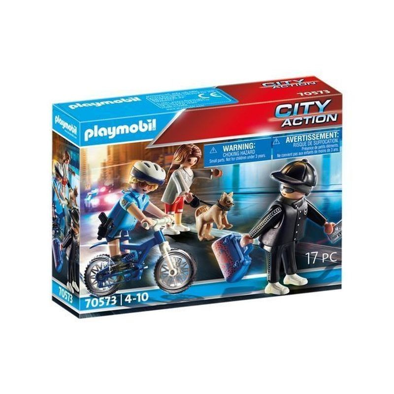 PLAYMOBIL 70573 POLIZIOTTO IN BICI E BOR SEGGIATORE EAN  INGROSSO PLAYMOBIL CITY ACTION
