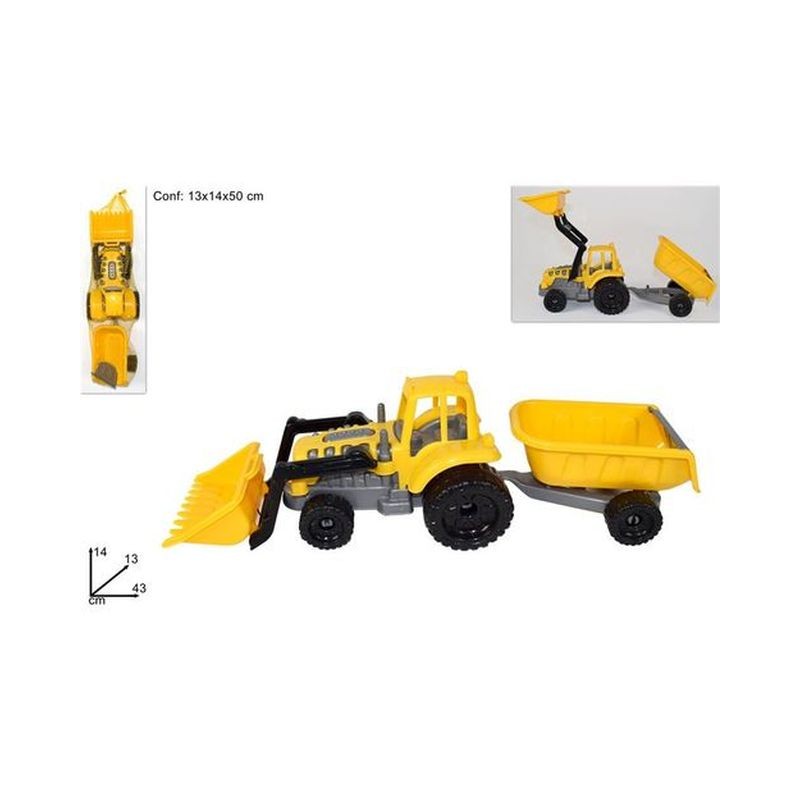 TRATTORE CON PALA CON RIMORCHIO A RT.2641 EAN 8034048338025 INGROSSO MODELLINI AUTO