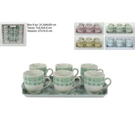 INGROSSO TAZZINE SET 6PZ VASSOIO