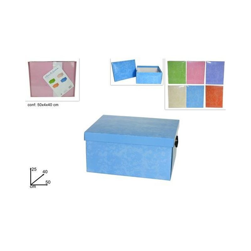 BOX ABITI CARTONE TINTA UNITA 6 COL. ASS . CM.50X40X25 YS15-ZDH-TS EAN 8034048206751 INGROSSO SALVASPAZIO