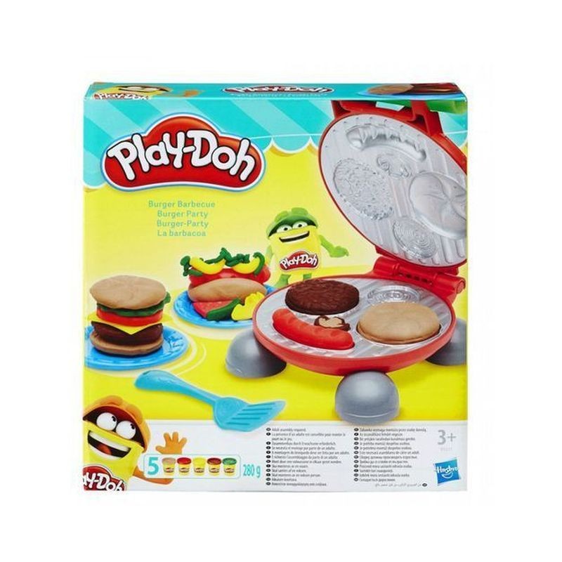 PLAYDOH BURGER BARBECUE C/5 VASETTI +3A 203X218X60MM - HASBRO EAN  INGROSSO PASTA PER MODELLARE DIDO