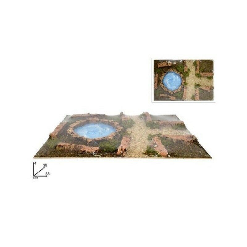 SUPERFICIE NATURALE PER PRESEPE C/LAGO 58X38CM EAN 8033113574405 INGROSSO ACCESSORI PER IL PRESEPE