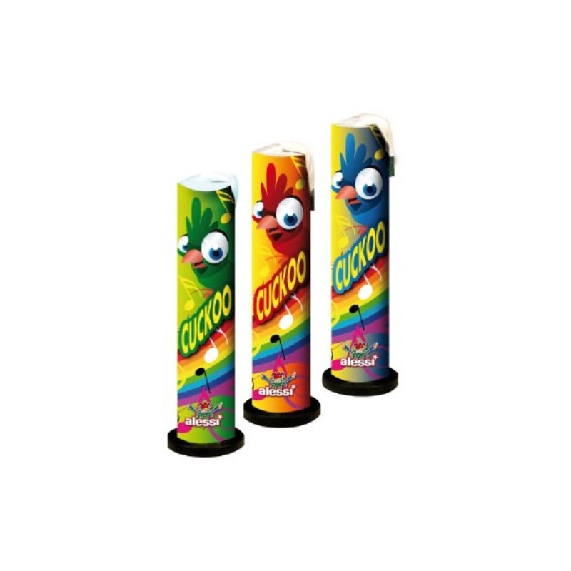 FONTANA CUCKOO PZ.3 172MM EFFETTO CRISANTEMI ROSSI/ARGENTO/VERDI