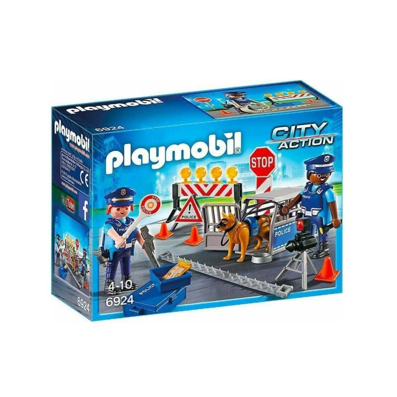 PLAYMOBIL 6924 POSTO DI BLOCCO DELLA POLIZIA DIM.CM.18,7X14,2X7,2 EAN  INGROSSO PLAYMOBIL CITY ACTION