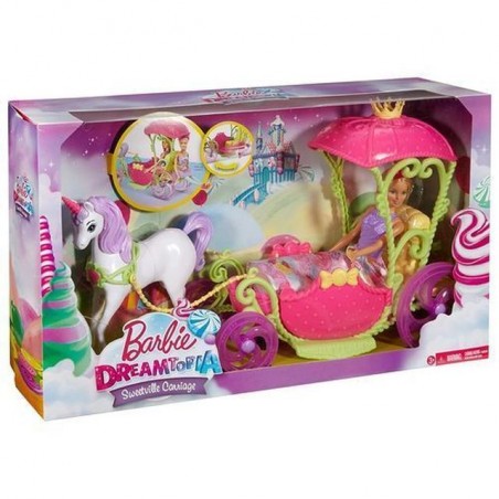 BARBIE CARROZZA REGNO DELLE CARAMELLE +3 32.5X56X14CM - DREAMTOPIA EAN 0887961424676 INGROSSO BARBIE