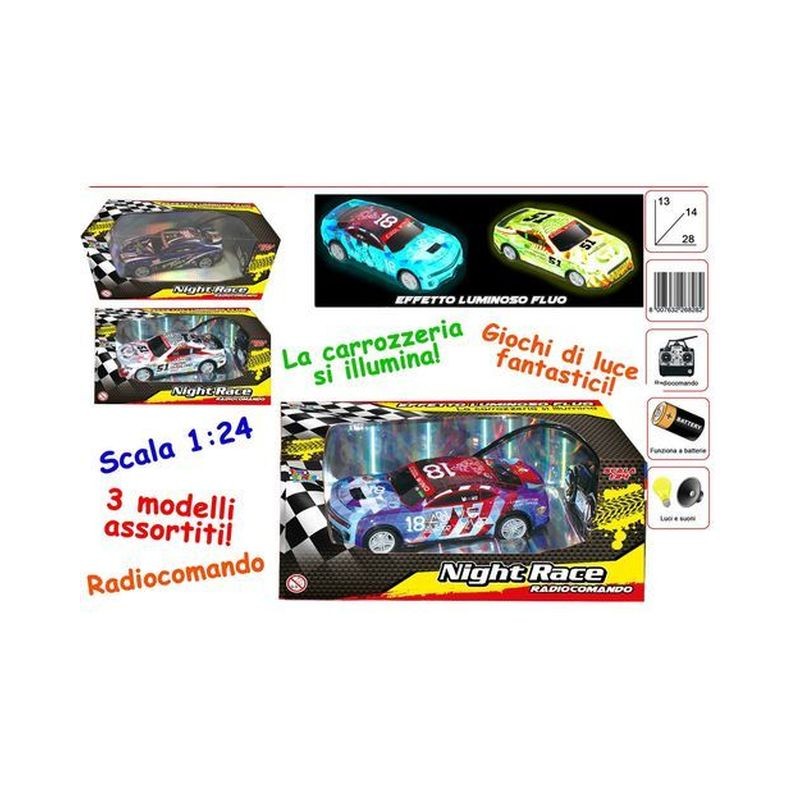 RADIOCOMANDO LUMINOSO 1:24 13X14X28CM 3 ASS.TI LUCI E SUONI EAN  INGROSSO AUTO CON RADIOCOMANDO