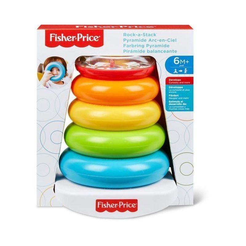 FISHER PRICE NUOVA PIRAMIDE 5 ANELLI 6/36MESI - 20.5X18X12CM - MATTEL EAN  INGROSSO GIOCHI PRIMA INFANZIA