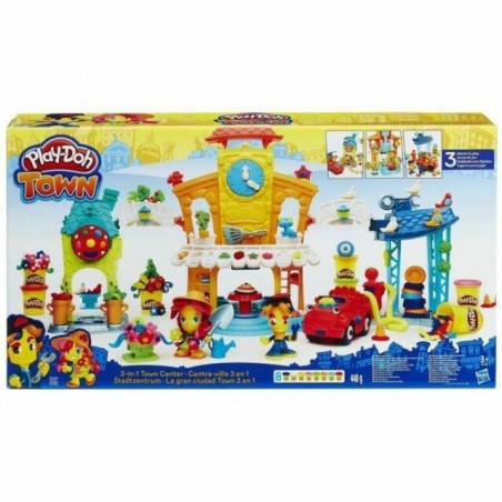 PLAYDOH TOWN IL CENTRO CITTA'.3 EDIFICI. 2 PERS.8 VASETTI COLORATI.610X332X92MM