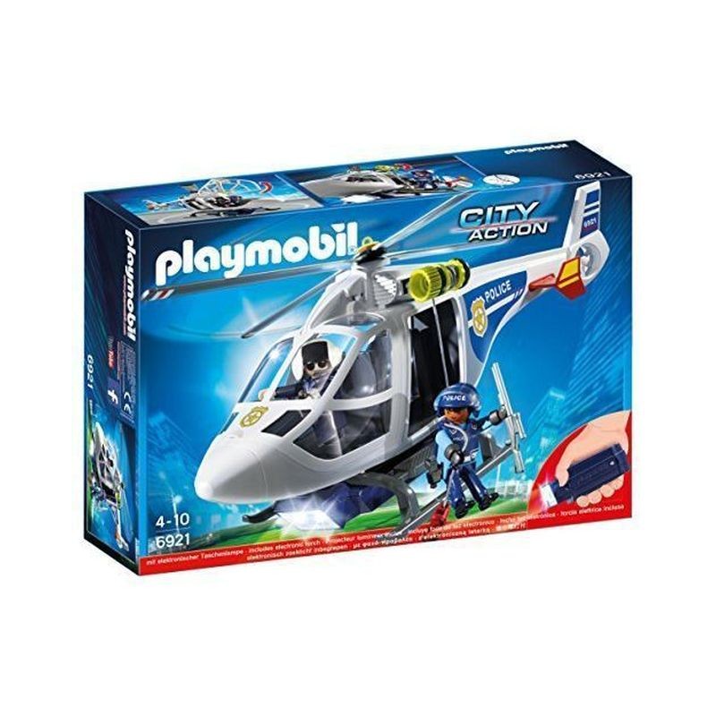 PLAYMOBIL 6921 ELICOTTERO DELLA POLIZIA CON LUCE DI AVVISTAMENTO CM.34.8X24.8X9.