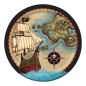 PIATTI CM.23 PZ.8 PIRATE'S MAP EAN 0039938217556 INGROSSO PIATTI PER PARTY
