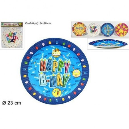 INGROSSO PIATTI PARTY 23CM 6PZ A
