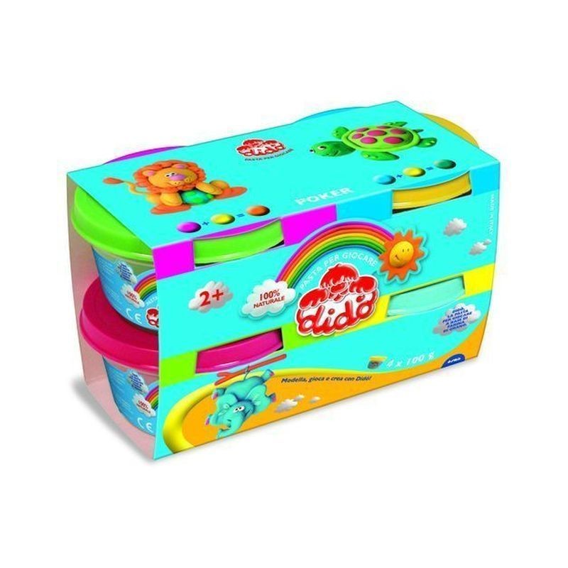 DIDO' BARATTOLI POKER 4X100G. EAN 8000144390700 INGROSSO PASTA PER MODELLARE DIDO DIDO' BARATTOLI POKER 4X100G. EAN 8000144390700 INGROSSO PASTA PER MODELLARE DIDO
