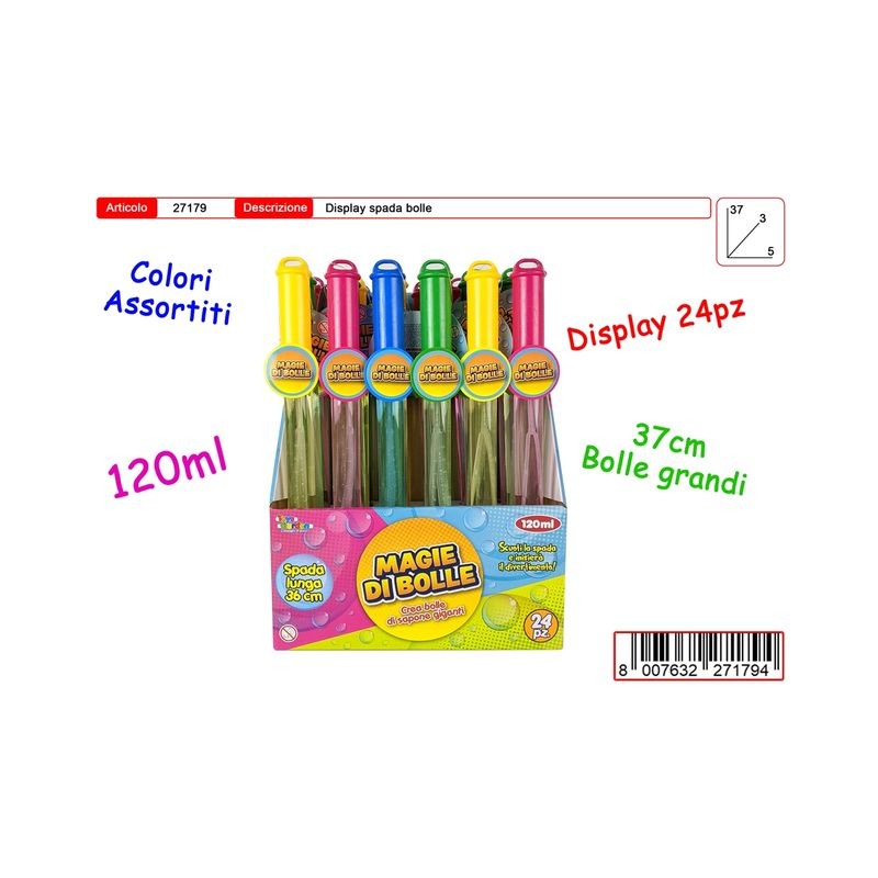 SPADA BOLLE SAPONE 37CM (24) EAN  INGROSSO BOLLE SAPONE E ACCESSORI