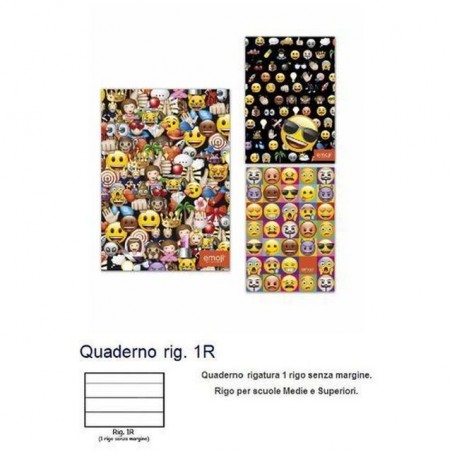 INGROSSO QUADERNO MAXI EMOJI 80G