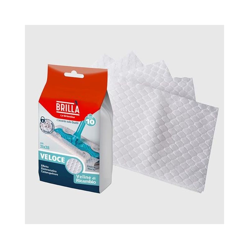 PANNI RICAMBIO ATTREZZO VELOCE 10 PZ EAN 8000061062117 INGROSSO ACCESSORI PULIZIA