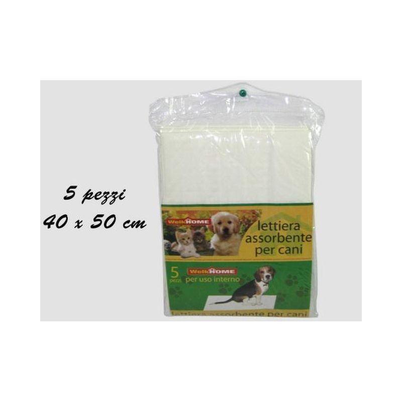 LETTIERA CANI ASSORB. SET PZ.5 CM.40X50 EAN 8027501071300 INGROSSO ARTICOLI PER ANIMALI