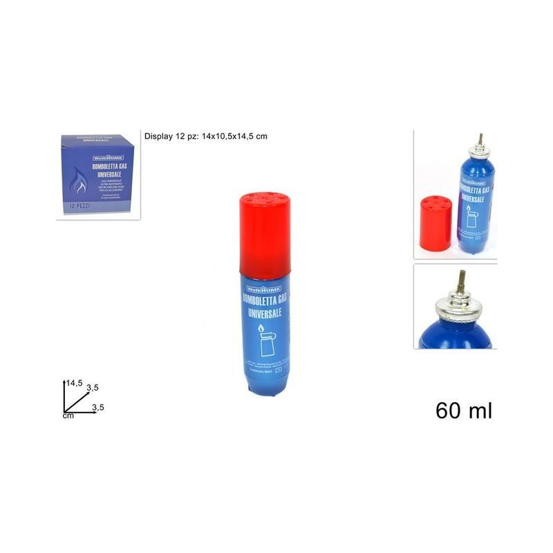 BOMBOLETTA GAS 60ML C.12 EAN 8027501074325 INGROSSO GAS PER ACCENDINI