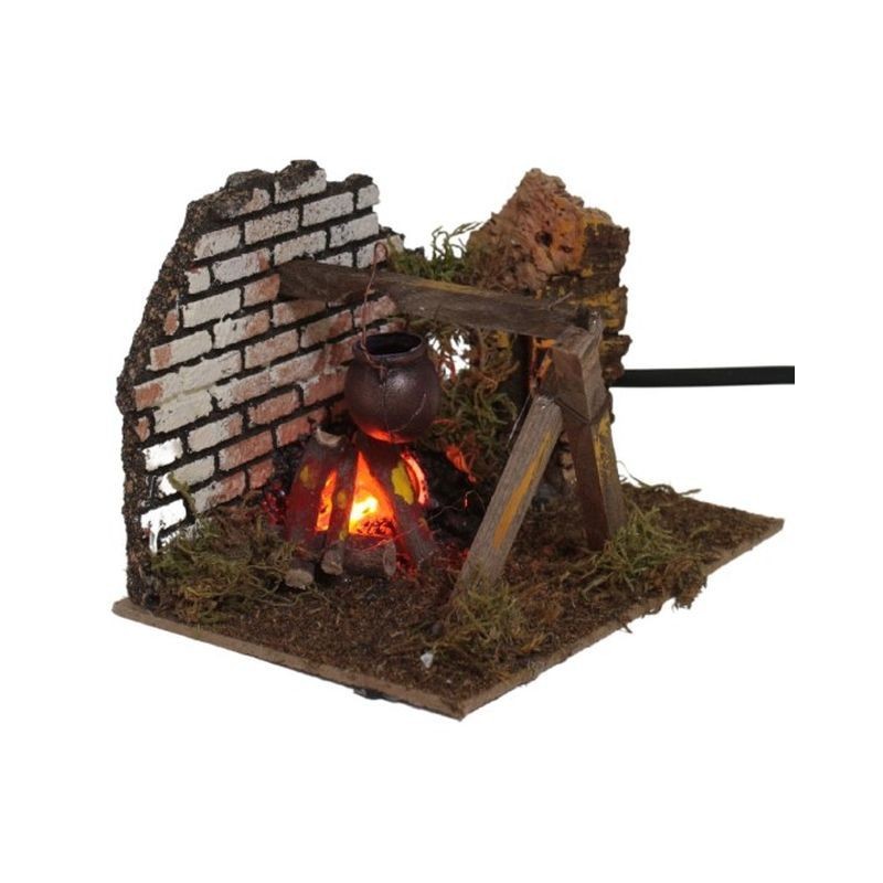 FUOCO CON LAMP. EFF. FIAMMA CM. 15X10X12 EAN 8018623117489 INGROSSO ACCESSORI PER IL PRESEPE