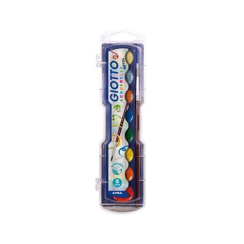 ACQUARELLI GIOTTOMATALLIC 8 COLORI EAN 8000825004711 INGROSSO ACQUARELLI