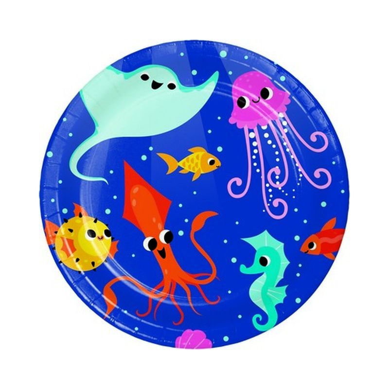 PIATTI CARTA CM.17,4 PZ.8 OCEAN CELEBRAT EAN 0039938717384 INGROSSO PIATTI PER PARTY