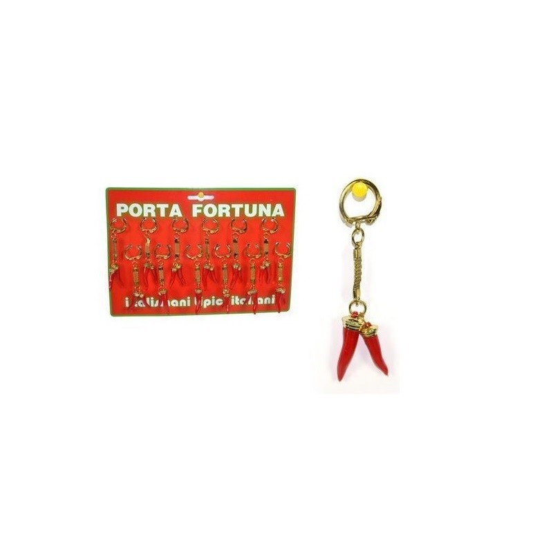 CORNETTO PORTAFORTUNA PZ.2 10CM C.12 EAN 8027501359576 INGROSSO PORTACHIAVI