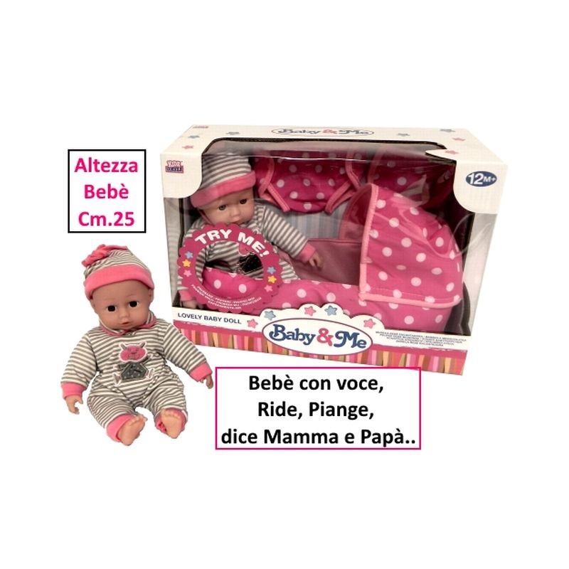 BEBE' CON PORTENFANT C/VOCE EAN 8010362399973 INGROSSO BAMBOLE ECONOMICHE