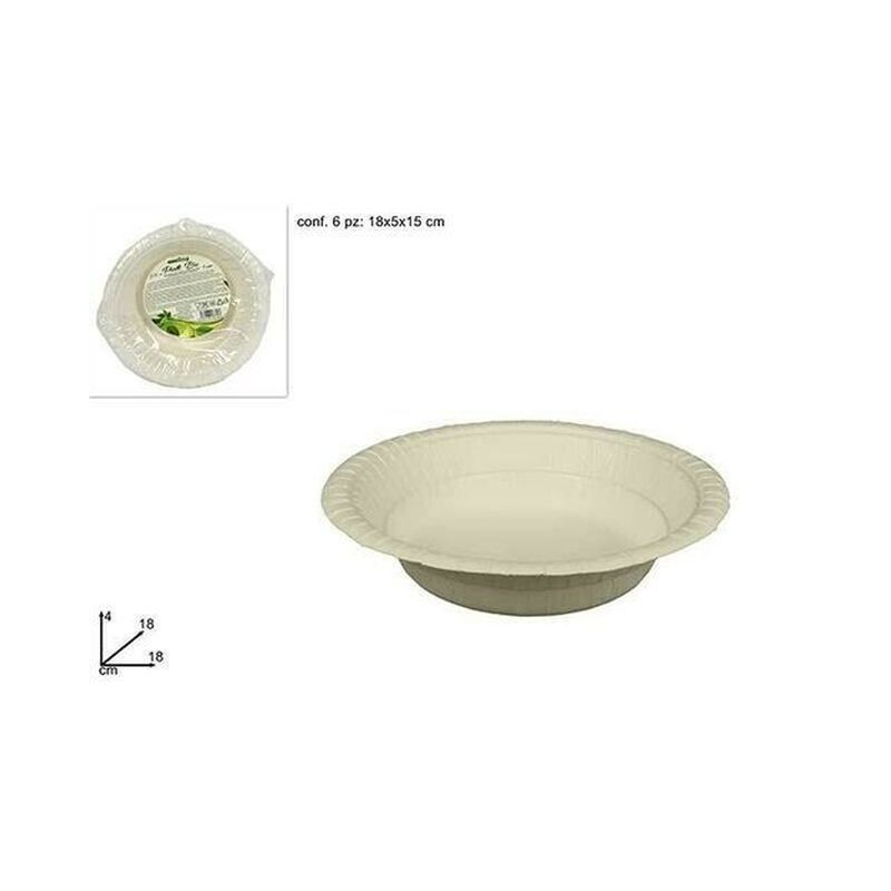 PIATTI CIOTOLA 6 PZ BIO COMPOST EAN 8034048533703 INGROSSO PIATTI PER PARTY
