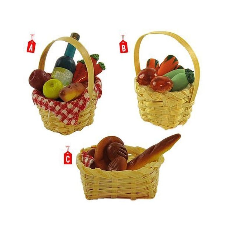 CESTO IN VIMINI CON CIBO (ASS.) EAN 8018623867414 INGROSSO ACCESSORI PER IL PRESEPE