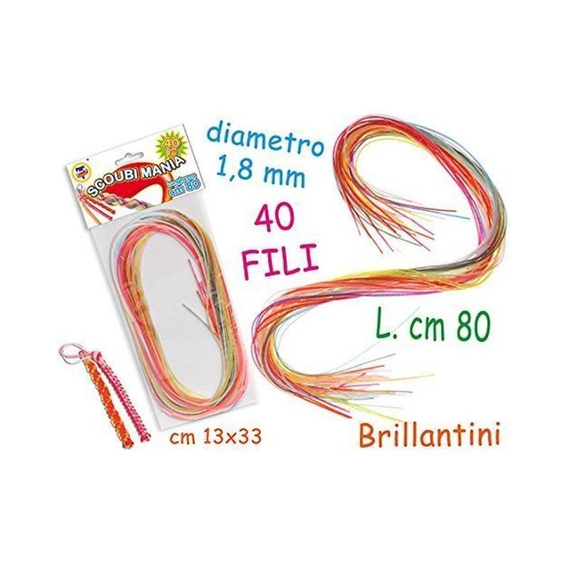 SCOUBIDOU MANIA GLITTER 40PZ 80CM EAN 8017967636304 INGROSSO GIOCHI DA EDICOLA