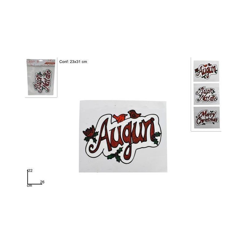 VETROFANIA SCRITTE NATALIZIE ASS WYC-036 EAN 8053482119144 INGROSSO VETROFANIE