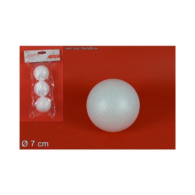 PALLA POLISTIROLO cm.7 pz.3 EAN 8033113077456 INGROSSO ARTICOLI DECORAZIONI NATALIZIE PALLA POLISTIROLO cm.7 pz.3 EAN 8033113077456 INGROSSO ARTICOLI DECORAZIONI NATALIZIE