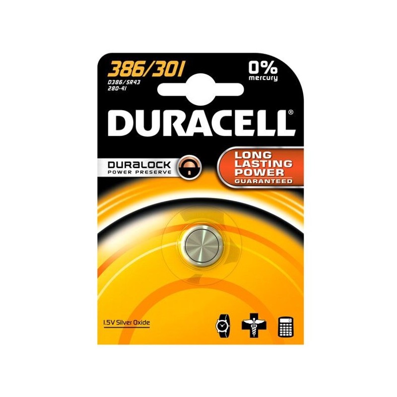 DURACELL PILA 386/301 B1 EAN 5000394067721 INGROSSO PILE A BOTTONE