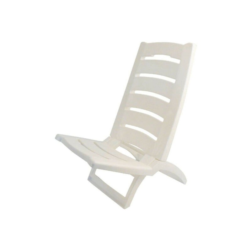 SPIAGGINA PLASTICA BIANCA SCHIENALE 55CM SEDIA 30CM H65CM 1.85KG EAN 8002936289001 INGROSSO SDRAIO E LETTINI MARE
