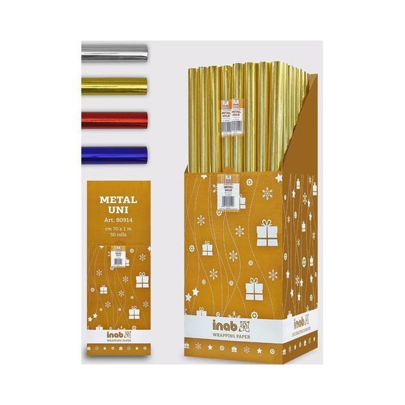 CARTA METAL UNICOLOR CM.70X1MT ROSSO EAN 8006752891455 INGROSSO BUSTE E CARTA REGALO NATALIZIA