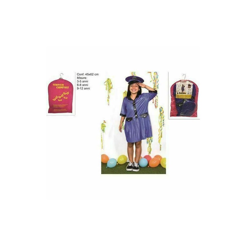 VESTITO POLIZIOTTA BIMBA 3/5 6/8 9/12 EAN 8033113837869 INGROSSO COSTUMI CARNEVALE BAMBINA