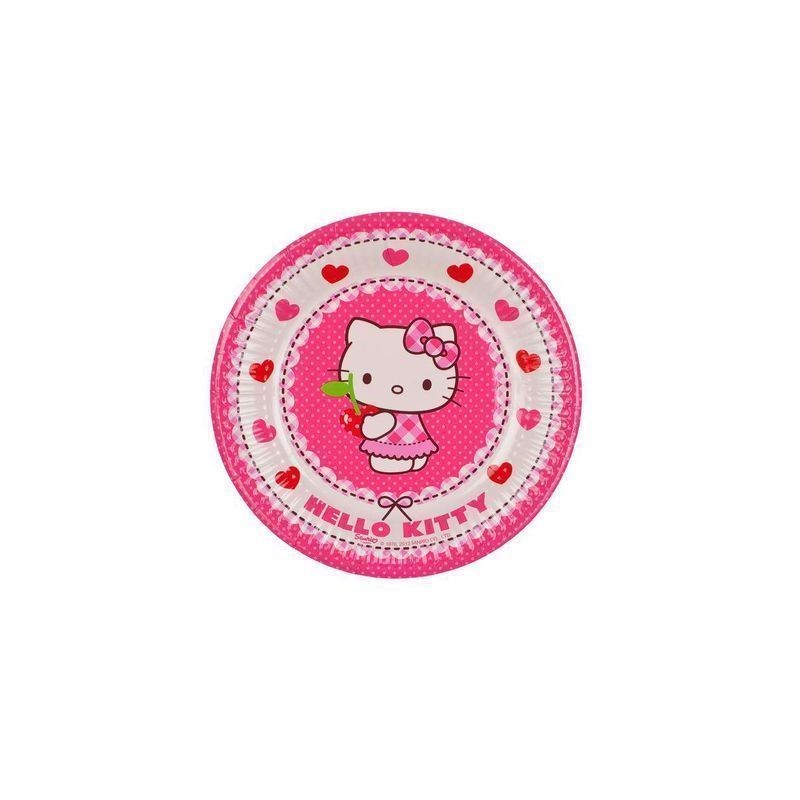 PIATTO CM.20 PZ.8 HELLO KITTY HEARTS EAN 5201184817926 INGROSSO PIATTI PER PARTY